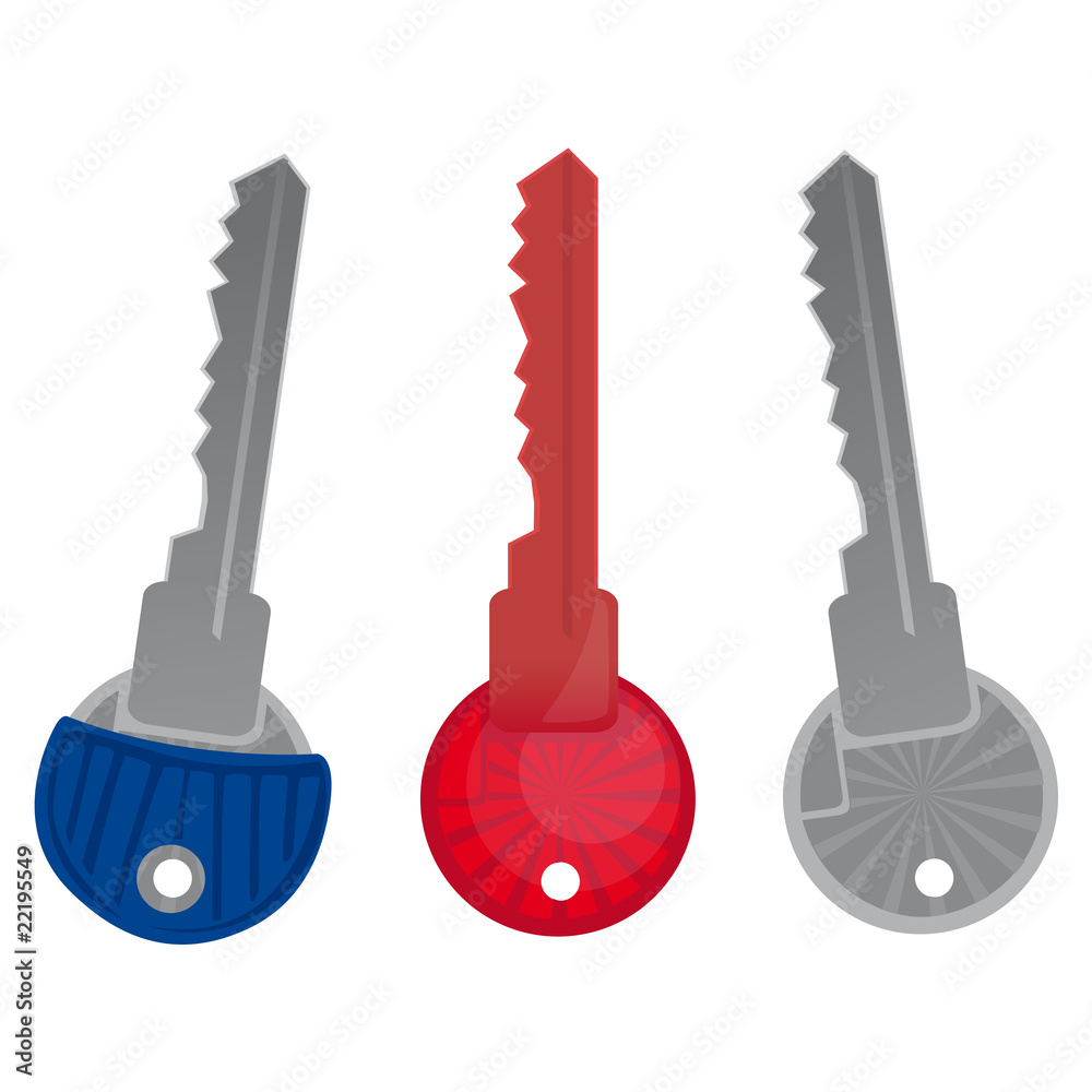 Naklejka premium Clefs colorées