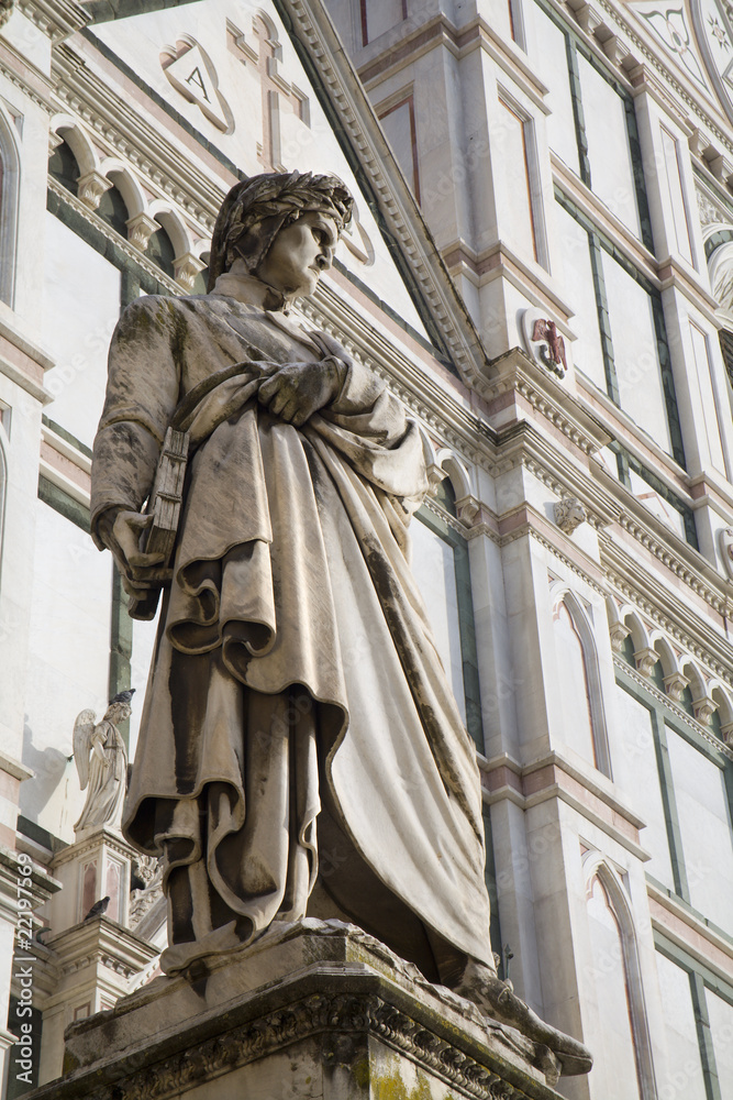 Florence - Dante Allighieri by cathedral Santa Croce