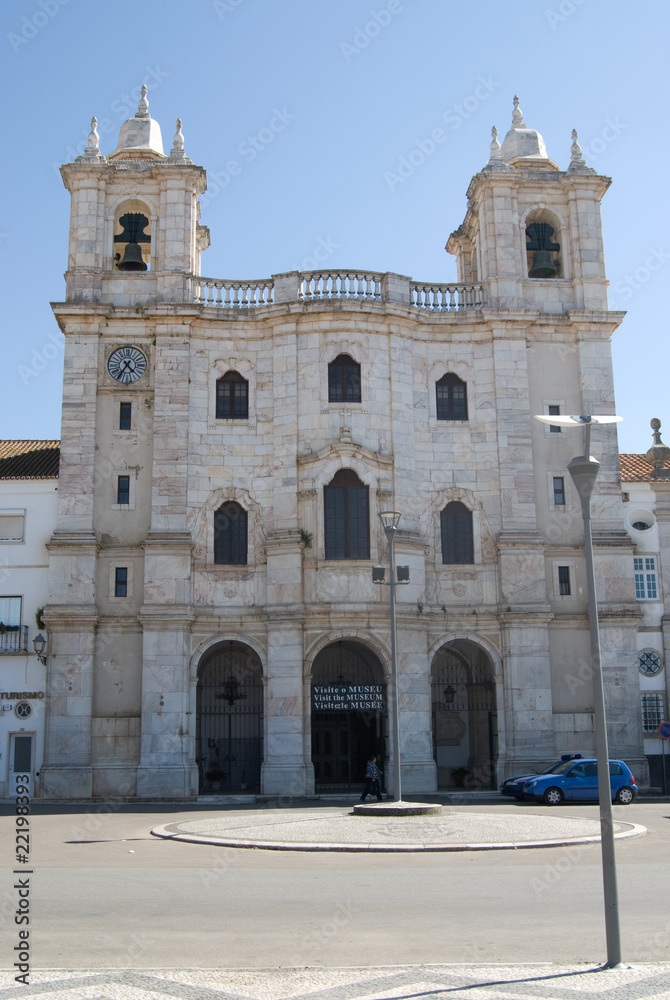 White marble church in the Portuguese city