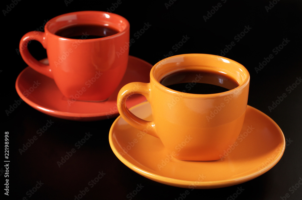 Multicolored cups of coffee Multicolored cups of coffee