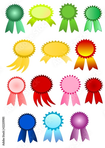 Colorful award ribbons