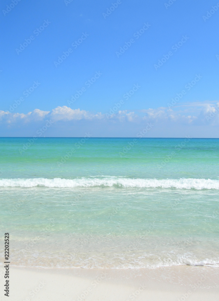 Caribbean beach with waves at the Atlantic in Cancun, Mexico Caribbean beach with waves at the Atlantic in Cancun, Mexico