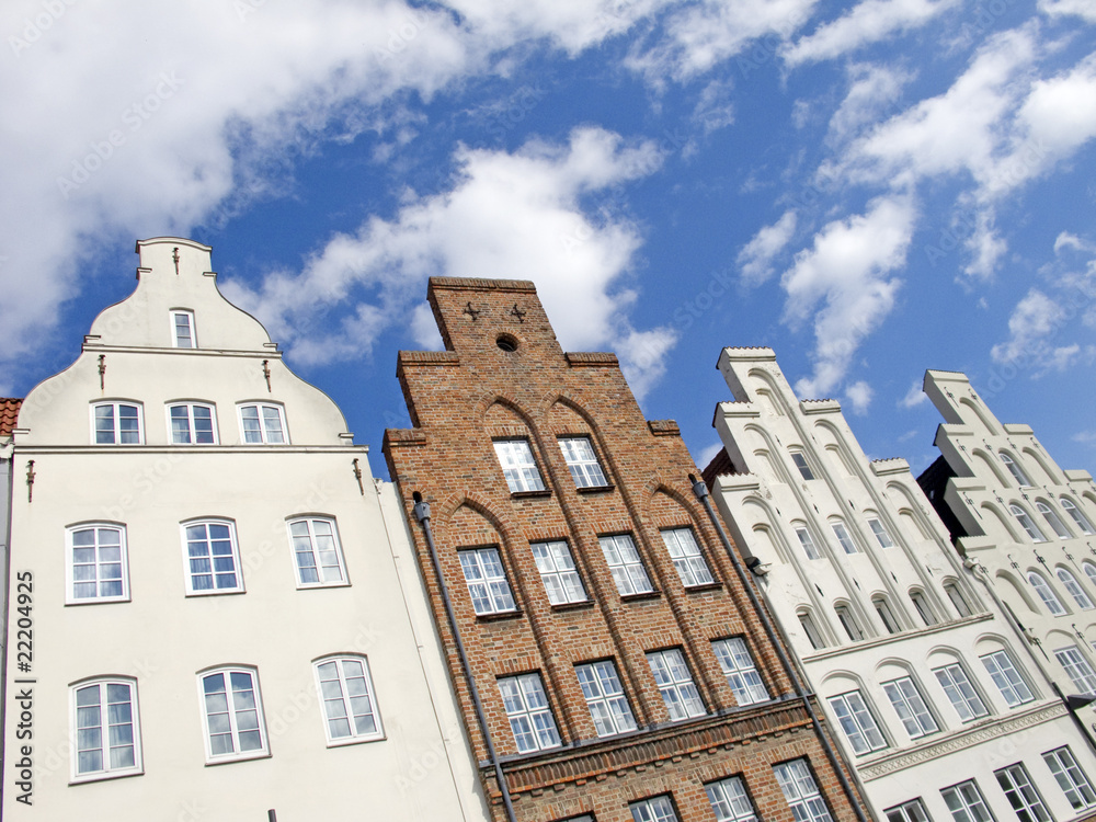 Häuser an der Trave in Lübeck