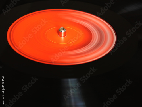 vinyl record with orange label