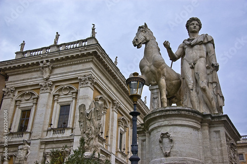 statue at Roma city hall, italy