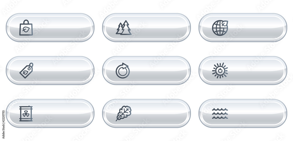 Ecology web icons set 3, white buttons with copyspace Ecology web icons set 3, white buttons with copyspace
