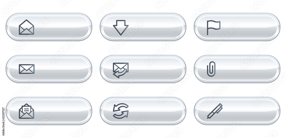 E-mail web icons, white buttons with copyspace E-mail web icons, white buttons with copyspace