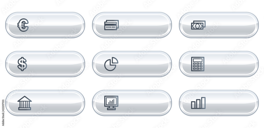 Finance web icons set 1, white buttons with copyspace Finance web icons set 1, white buttons with copyspace