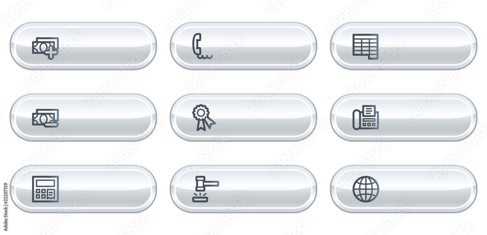 Finance web icons set 2, white buttons with copyspace Finance web icons set 2, white buttons with copyspace