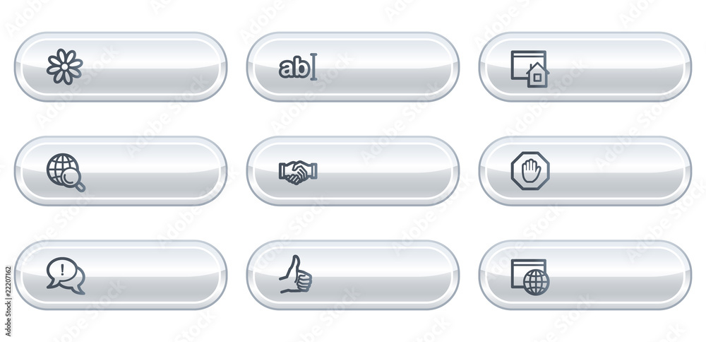 Internet web icons set 1, white buttons with copyspace Internet web icons set 1, white buttons with copyspace