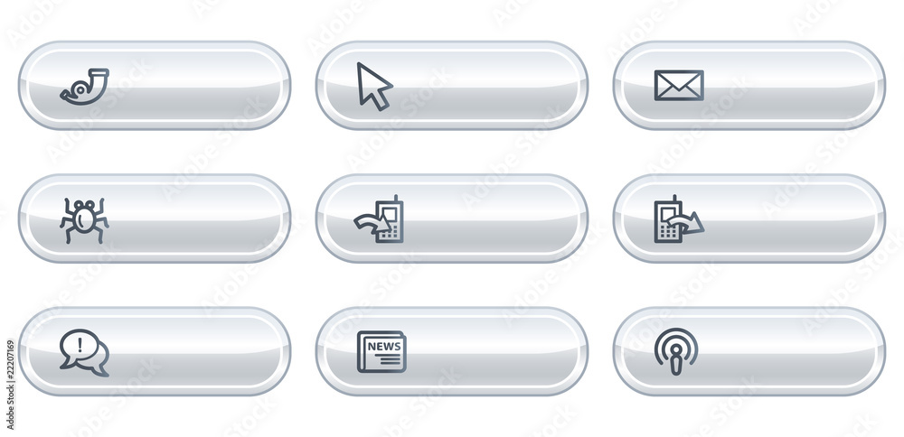 Internet web icons set 2, white buttons with copyspace Internet web icons set 2, white buttons with copyspace