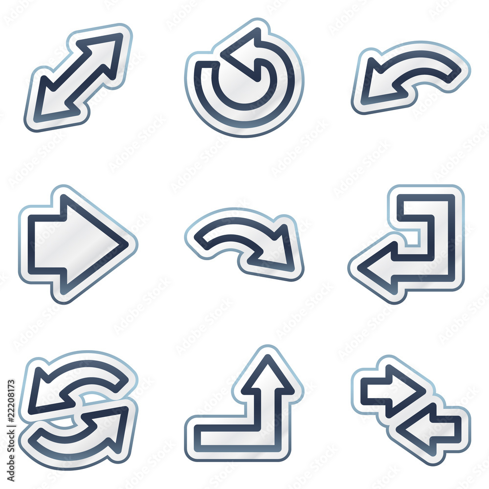 Arrows web icons set 1, deep blue contour sticker series Arrows web icons set 1, deep blue contour sticker series