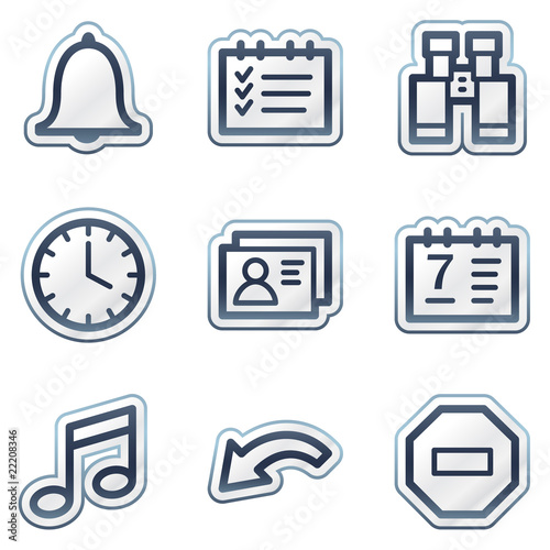 Organizer web icons, deep blue contour sticker series
