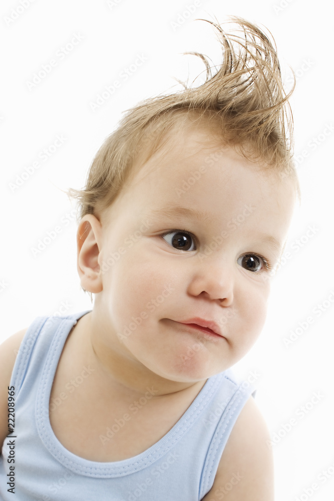 Beautiful baby boy on white background Beautiful baby boy on white background