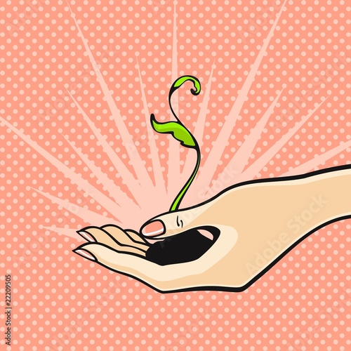 Sprout in a hand