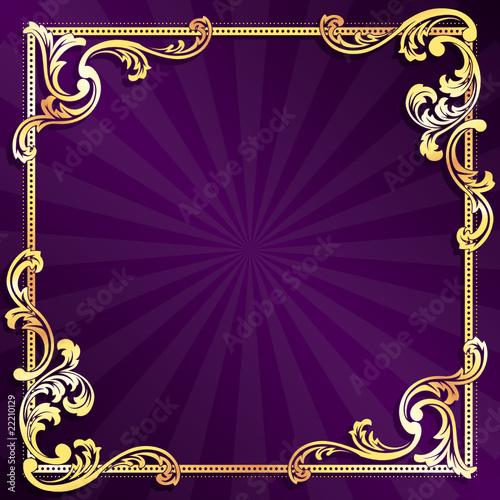 Purple frame with gold filigree