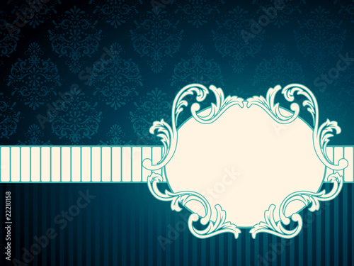 Oval vintage rococo label
