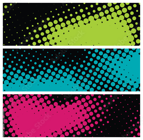 grunge halftone banners, vector illustration