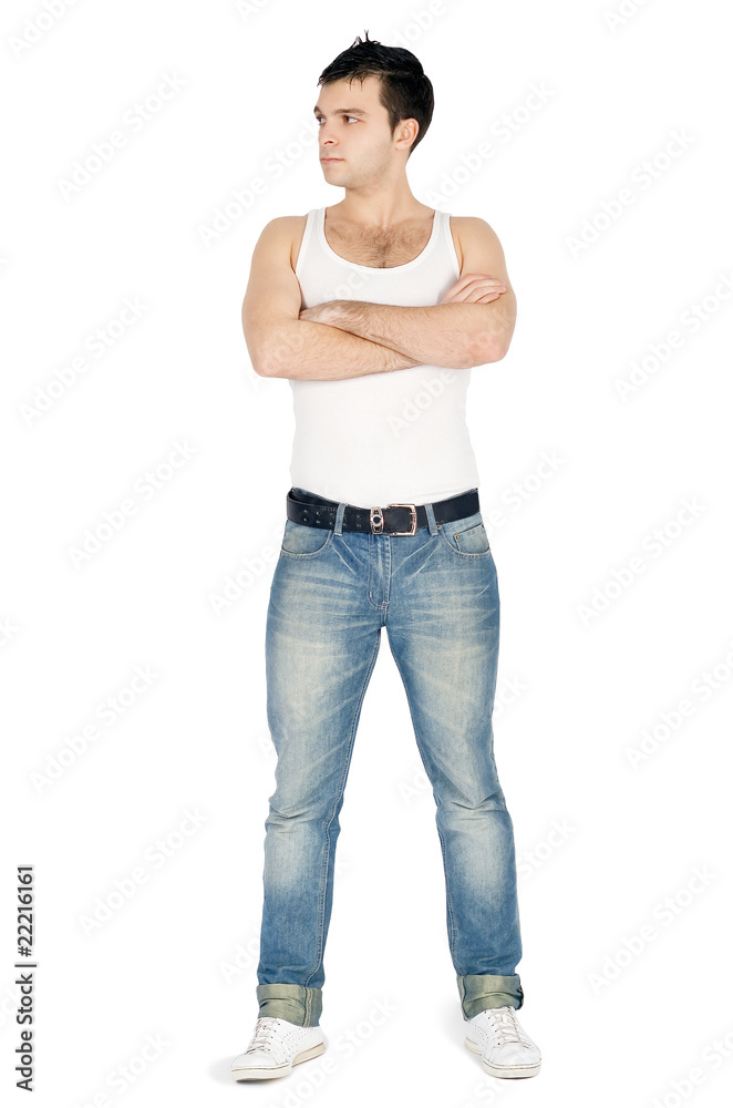 Portrait of happy young men over white background Portrait of happy young men over white background