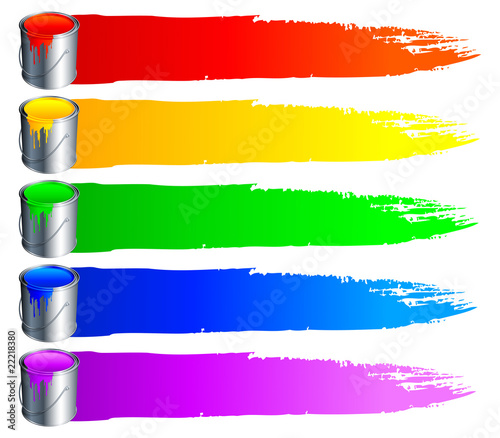 Paint buckets and strokes.