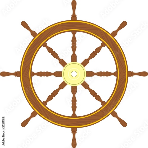 wooden helmsmen wheel for nave governing