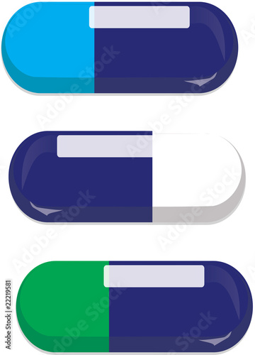 gel capsules in blue