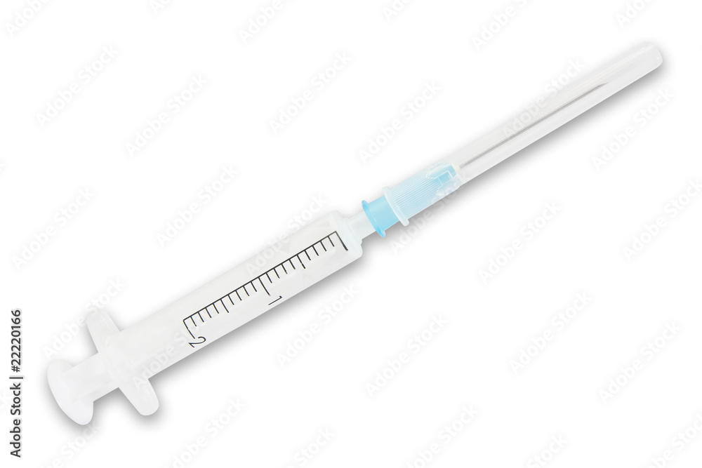 Plastic syringe isolated on white Plastic syringe isolated on white