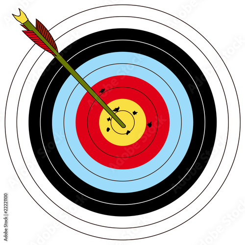Target and archery arrow, vector illustration