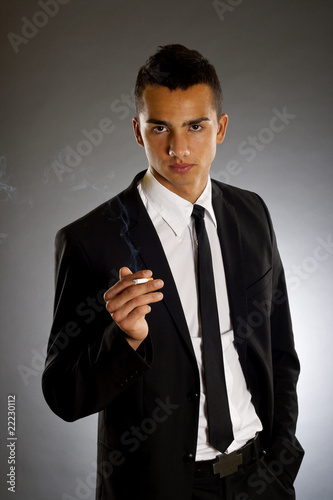 smoking businessman