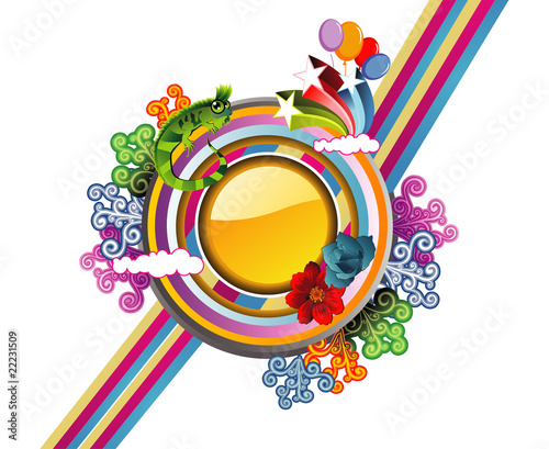 composicion floral abstracta en vector