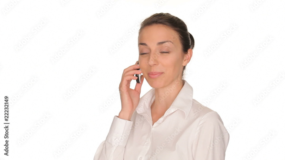 Beautiful businesswoman speaking by phone Beautiful businesswoman speaking by phone