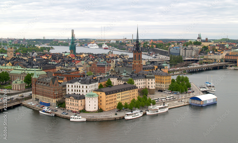 aerial view of stockholm city