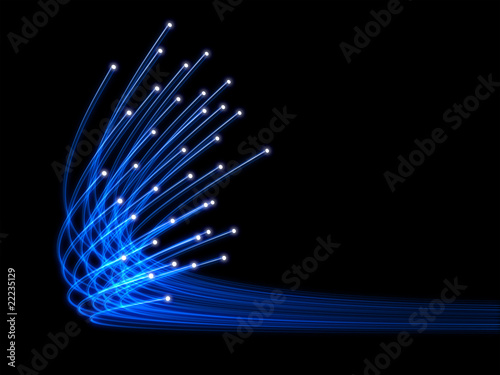 Bild auf Leinwand Blue optical fibres