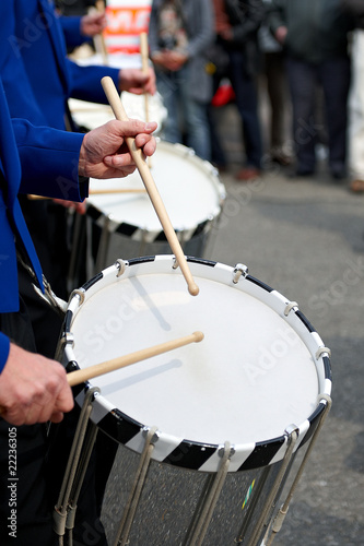 Drumers in Zurich at Sechseläute kids parade