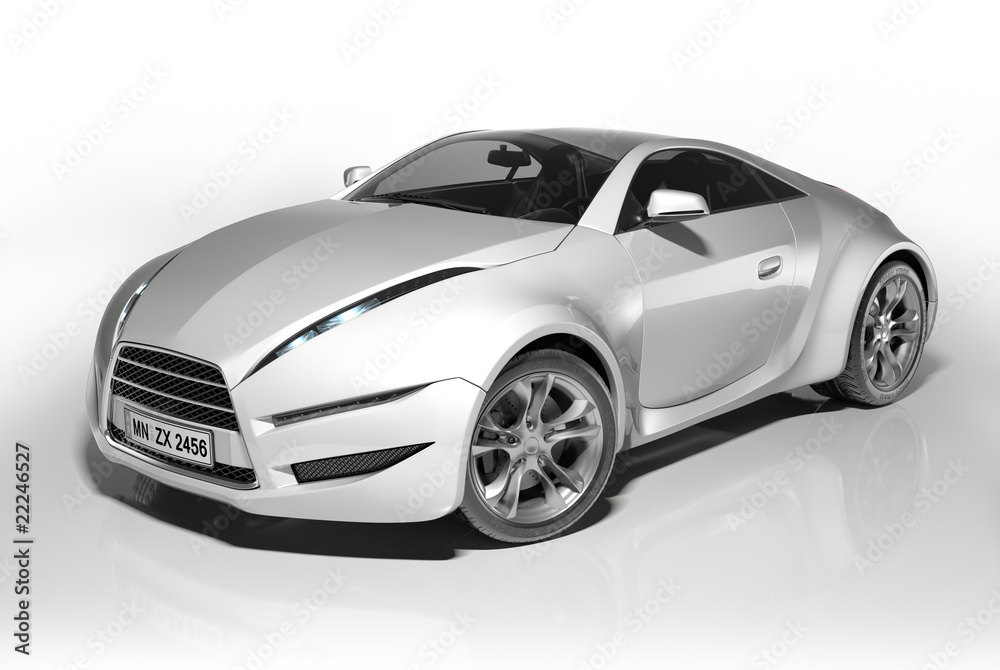 Sports car isolated on white background