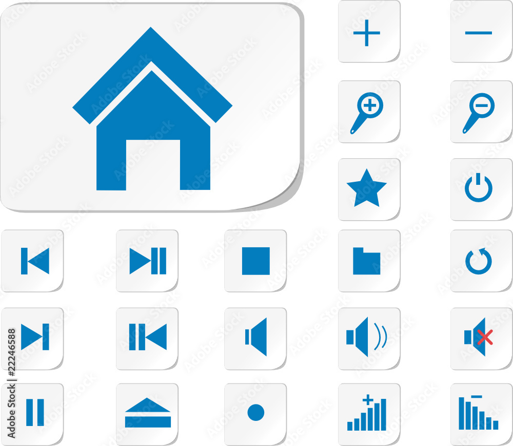 Collection of buttons for mediaplayers Collection of buttons for mediaplayers