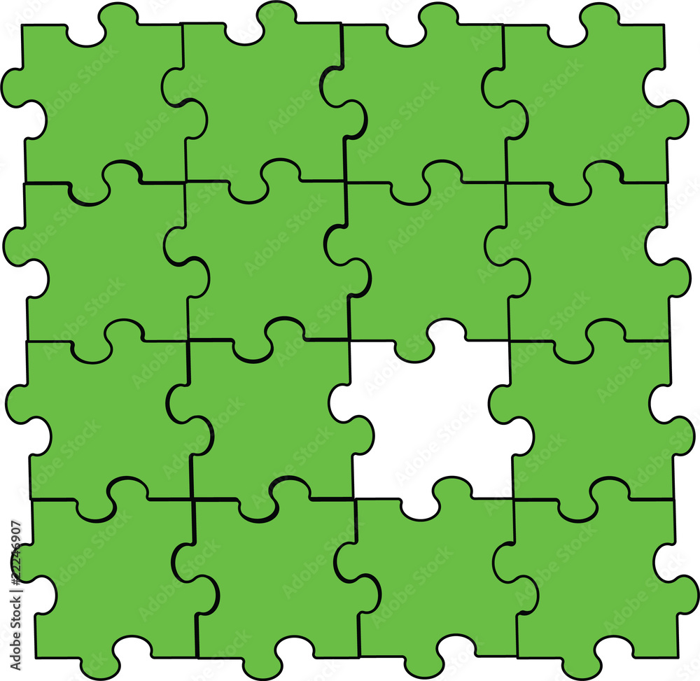 puzzle pieces assembly green piece missing puzzle pieces assembly green piece missing