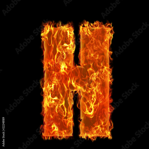 Burning Alphabet letter H