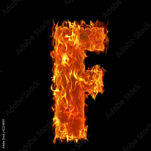 Burning Alphabet letter F