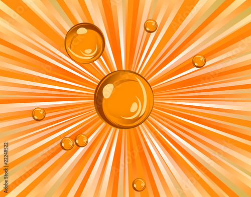 Orange juice drop vector burst background