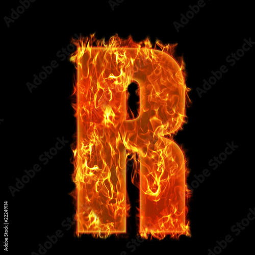 Burning Alphabet letter R
