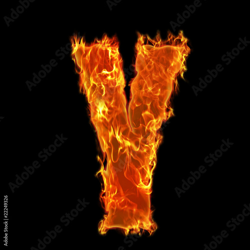 Burning Alphabet letter Y