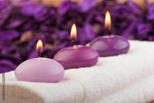 purple candles on massage towel (1)