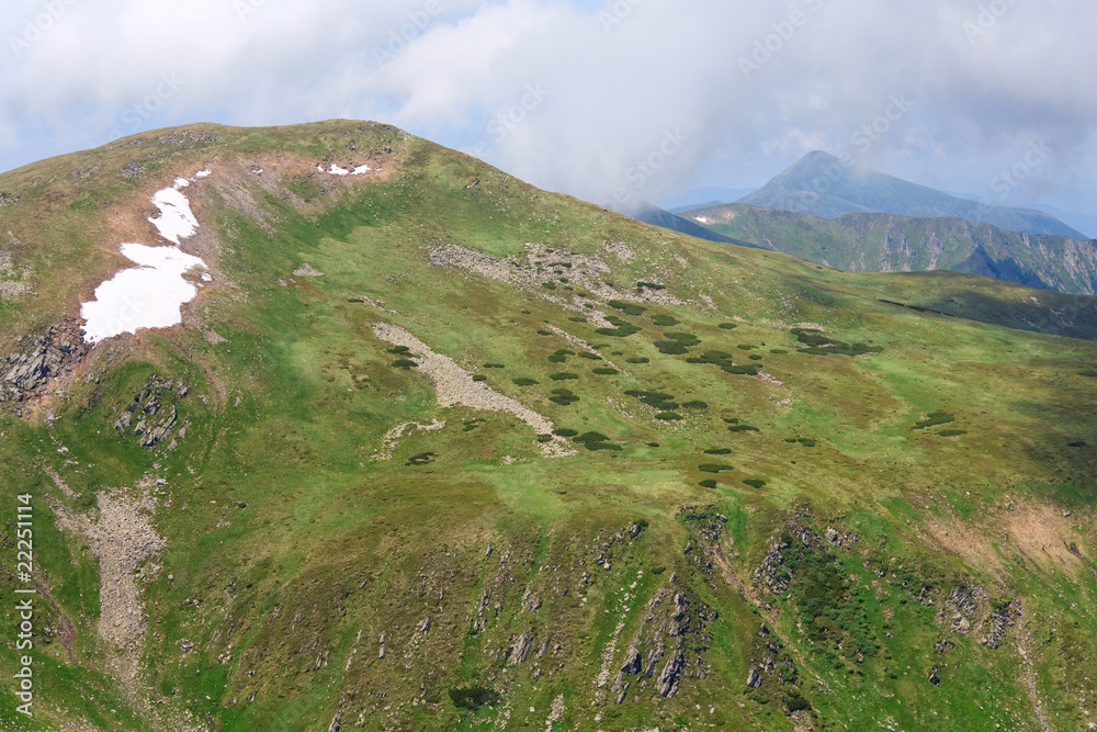 summer mountain ridge (Ukraine, Carpathian Mountains)