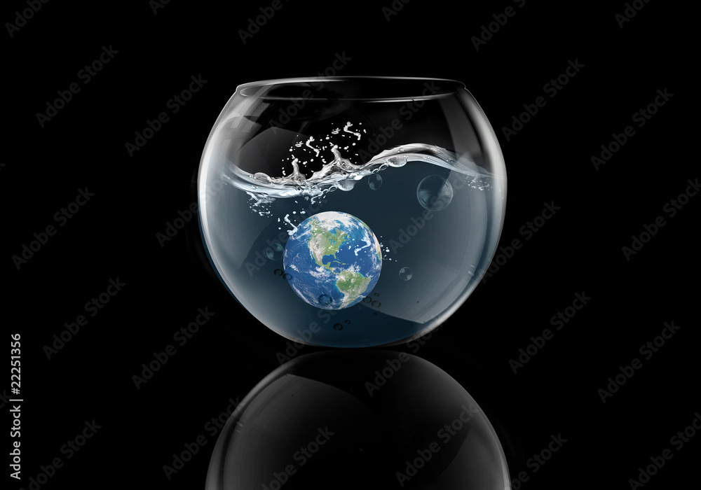 earth splash in water