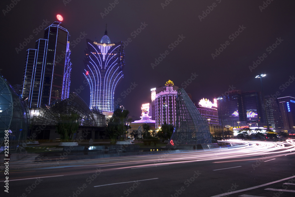 Fototapeta premium The construction scene of highrise casino building.