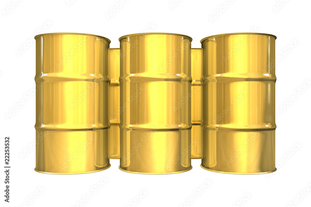 Gold oil barrels - 3d Gold oil barrels - 3d