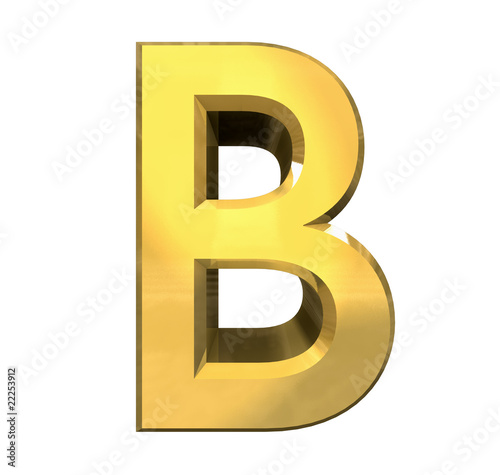 gold 3d letter B