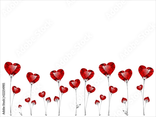 Fototapeta Naklejka Na Ścianę i Meble -  Heart-shaped dimond flowersshape