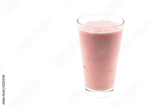 Glass with strawberry yogurt
